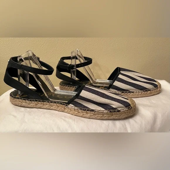 Sam Edelman Vivian Espadrilles, Navy, White, Size 10, EUC - Picture 2 of 8
